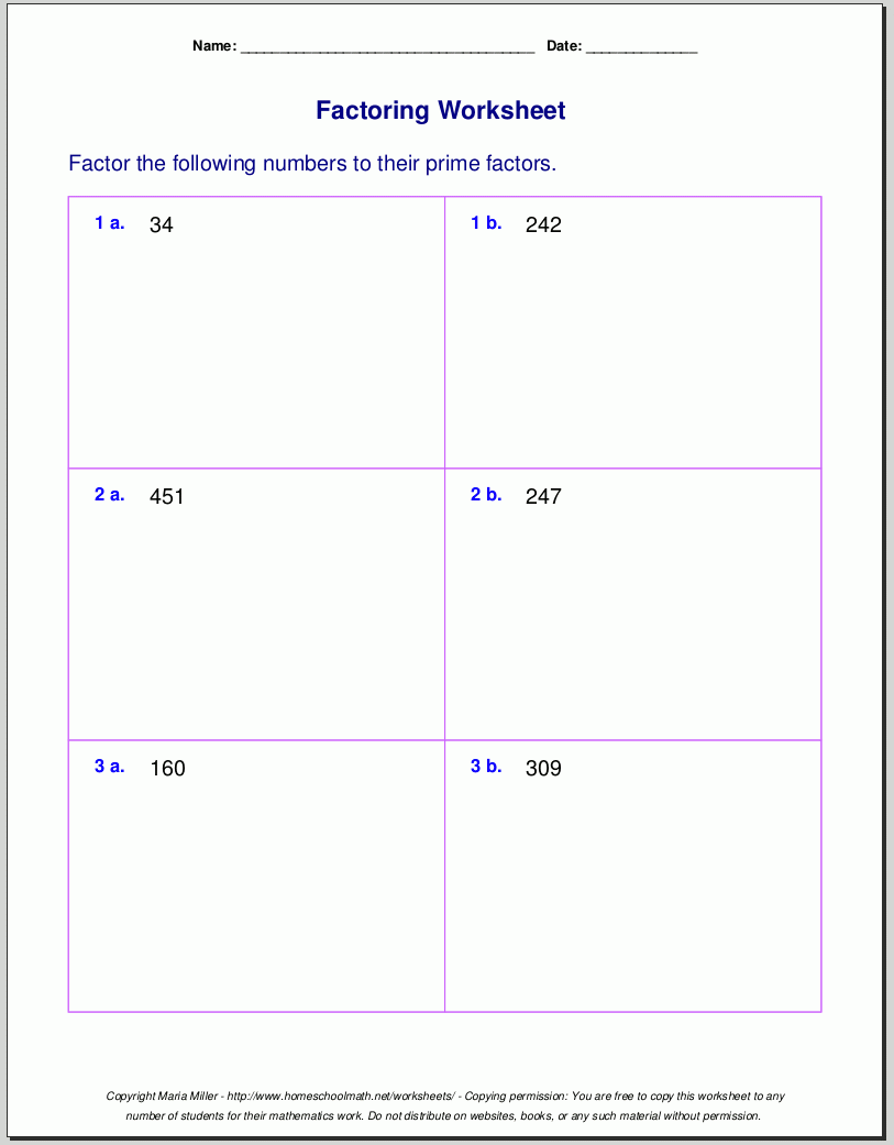 10 Prime Factorization Worksheet Worksheets Decoomo