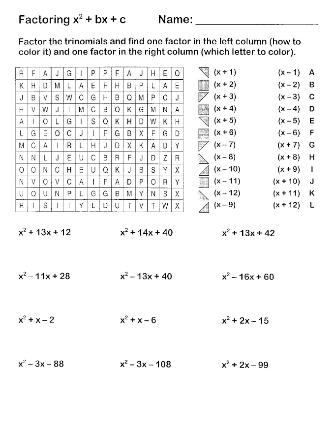 16 Factoring Worksheets Algebra II Worksheeto