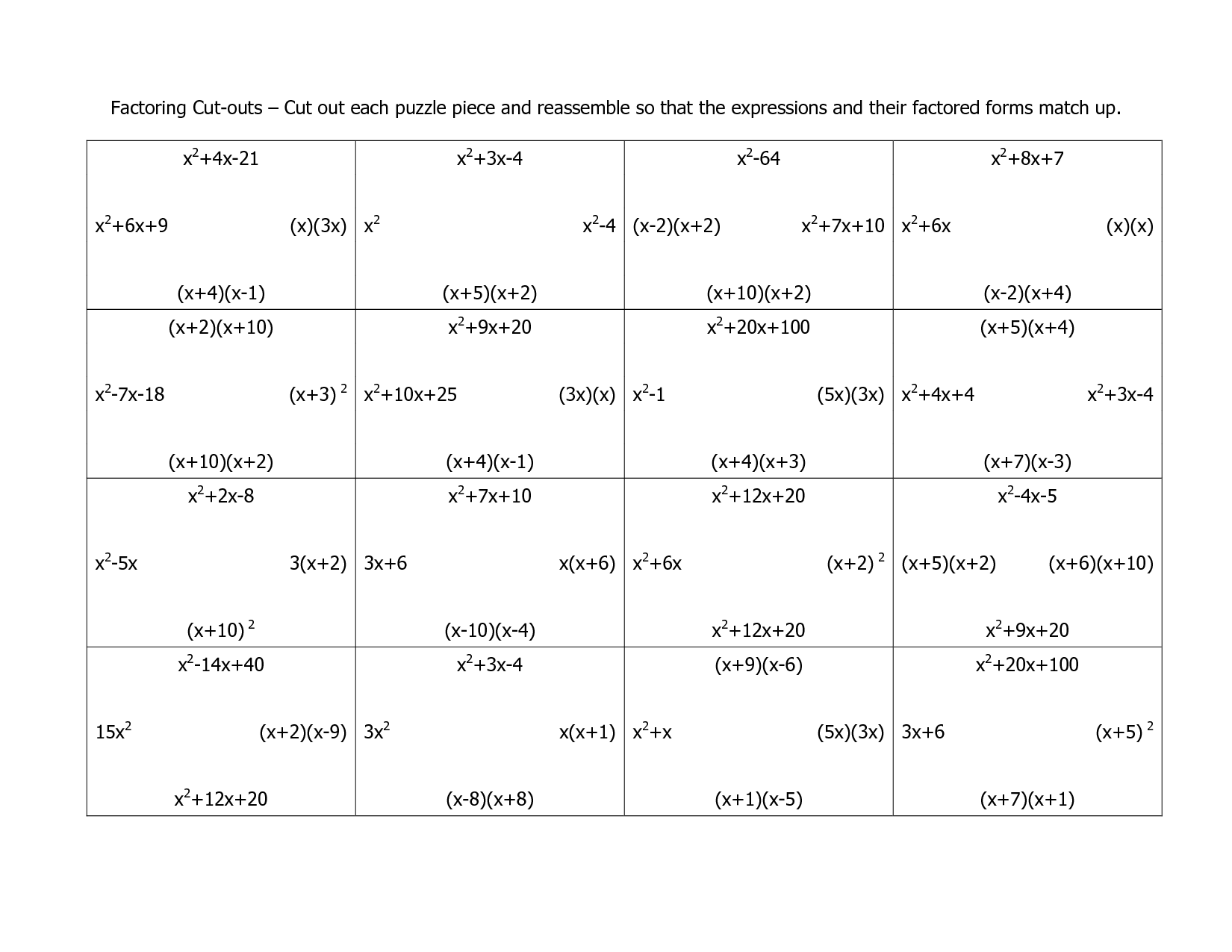 18 Factoring Binomials Worksheet With Answers Worksheeto