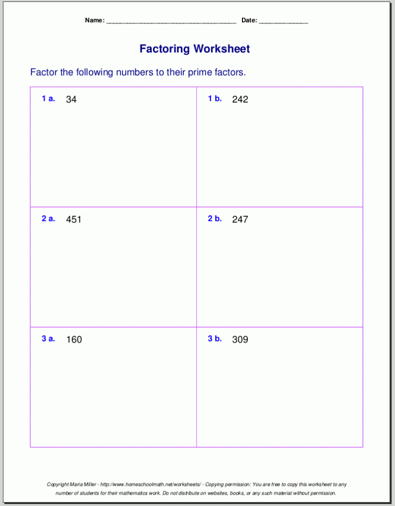 20 Prime Factorization Worksheets Pdf With Answers Coo Worksheets