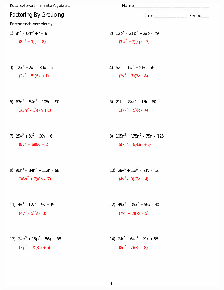 30 Factor By Grouping Worksheet Education Template