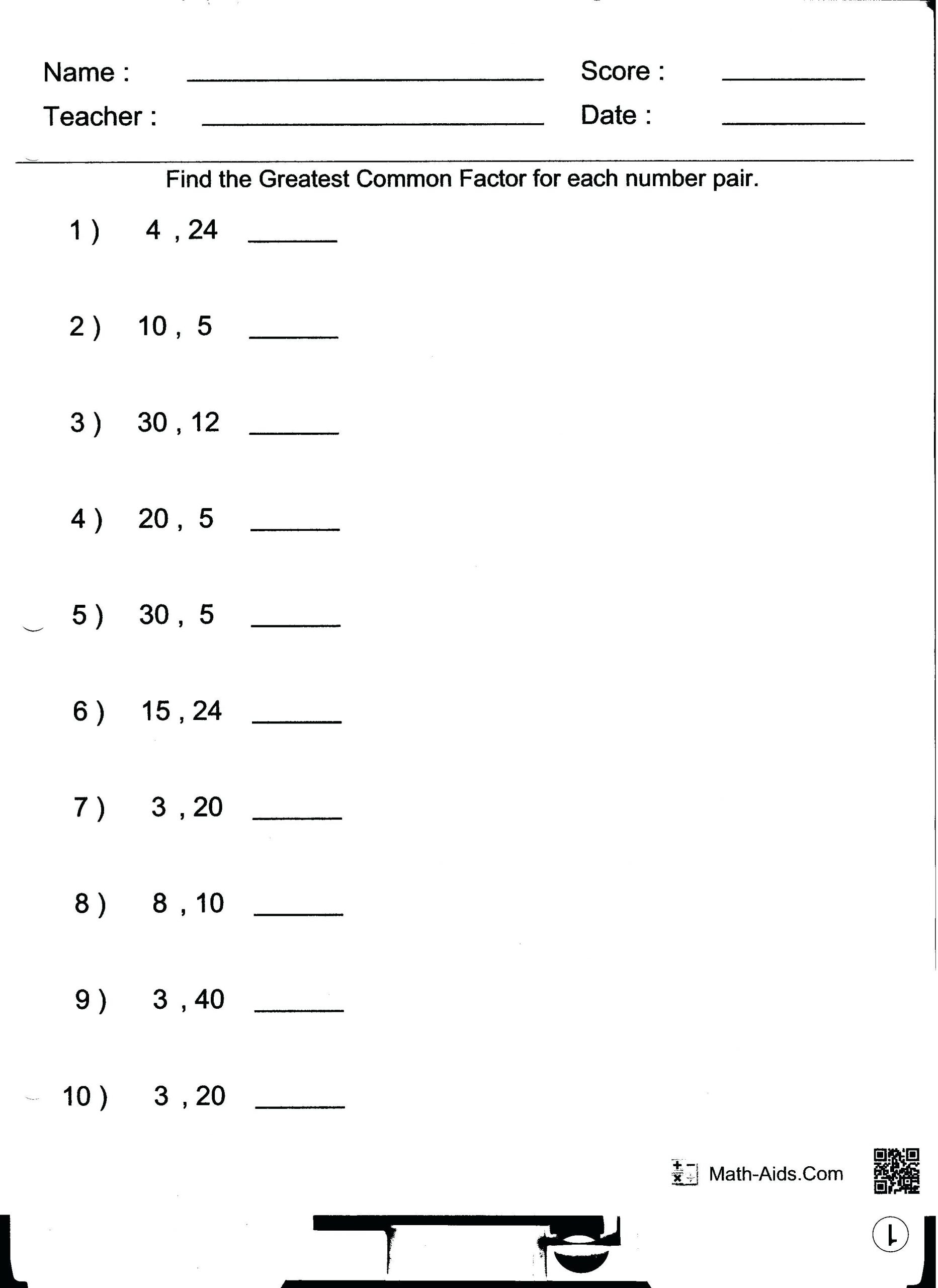 30 Lcm And Gcf Worksheet Education Template