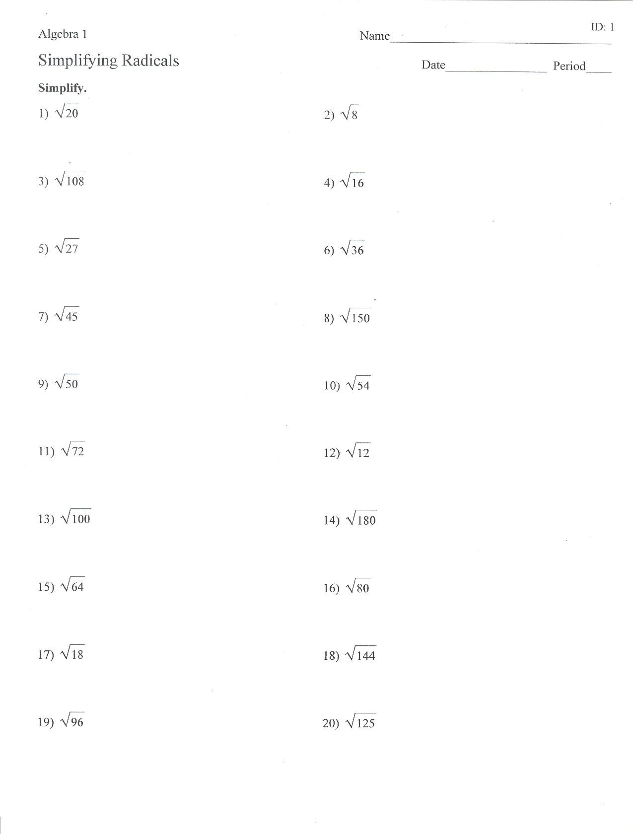 30 Simplifying Exponential Expressions Worksheet Education Template