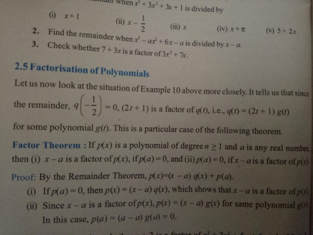 30 The Remainder And Factor Theorems Worksheet Answers Worksheet 