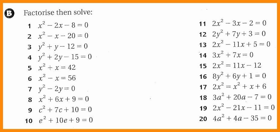46 Solve Quadratics By Factoring Worksheet Chessmuseum Template Library