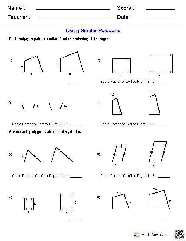 7Th Grade Scale Factor Worksheet