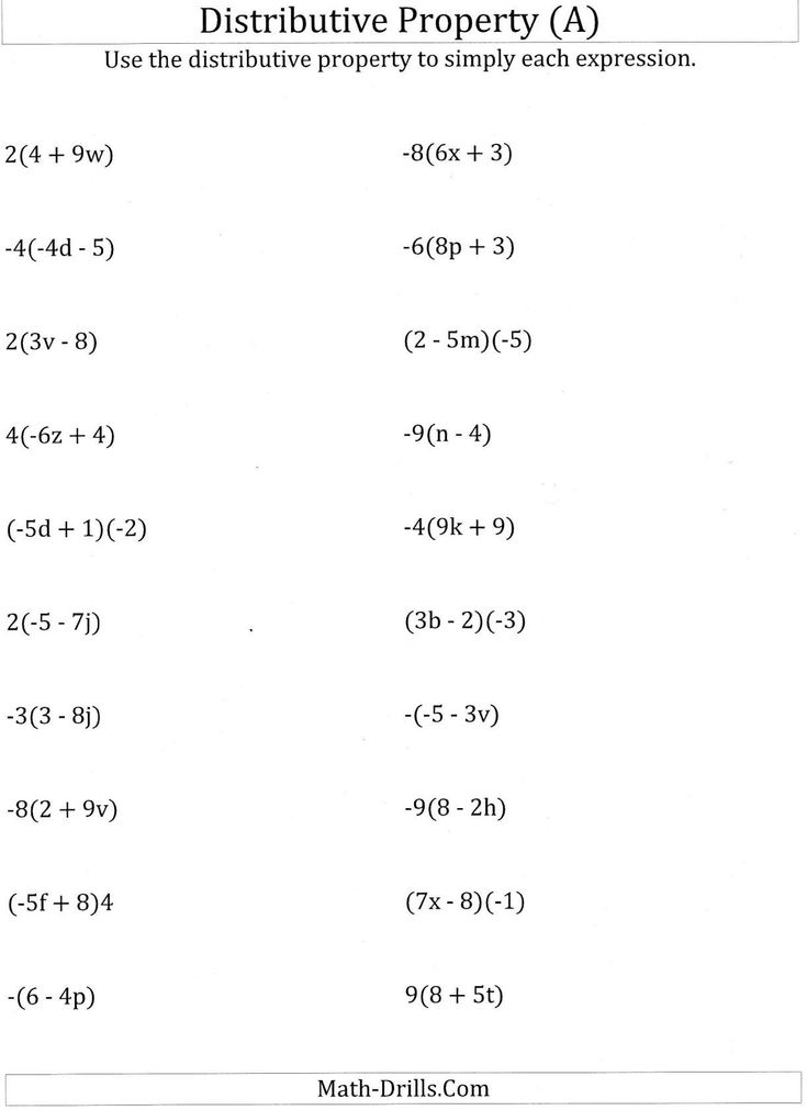 9 6Th Grade Math Algebra Properties Worksheet Math Practice