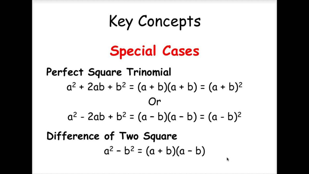 Algebra 2 Factoring Special Cases YouTube