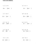 Algebra 21 Factoring Worksheet