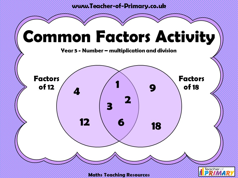 Common Factors Activity Year 5 Teaching Resources