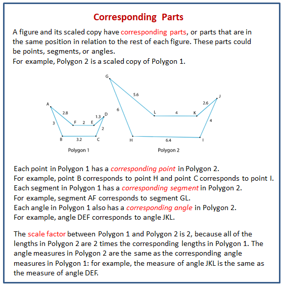 Corresponding Parts And Scale Factors