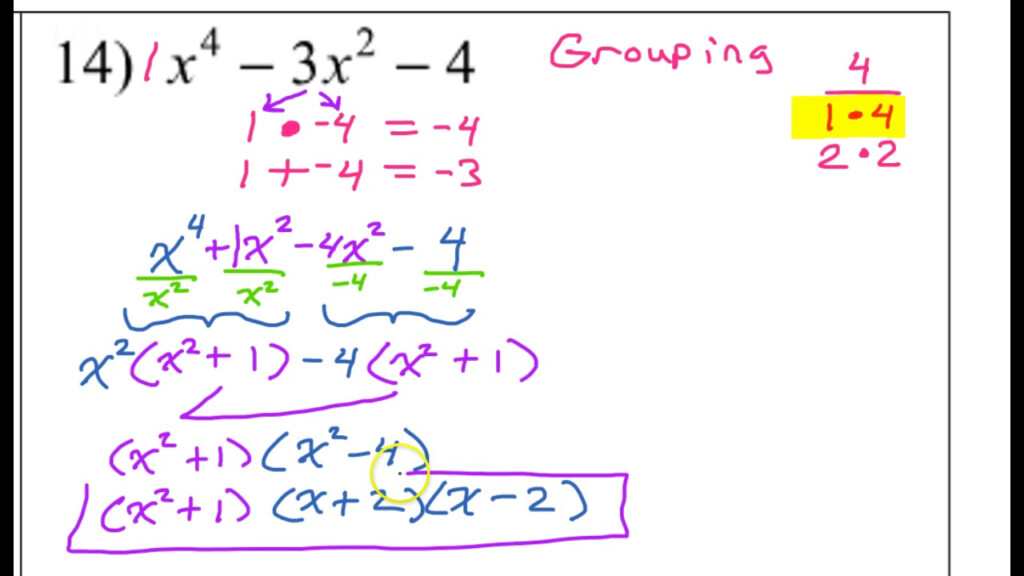 Day 09 HW 13 To 24 Factoring By GCF Difference Of Squares And 