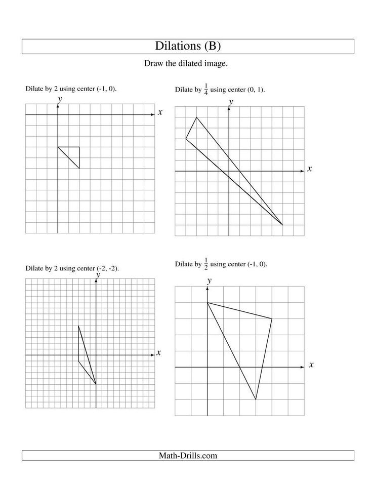 Dilations And Scale Factor Worksheet The Dilations Using Various 