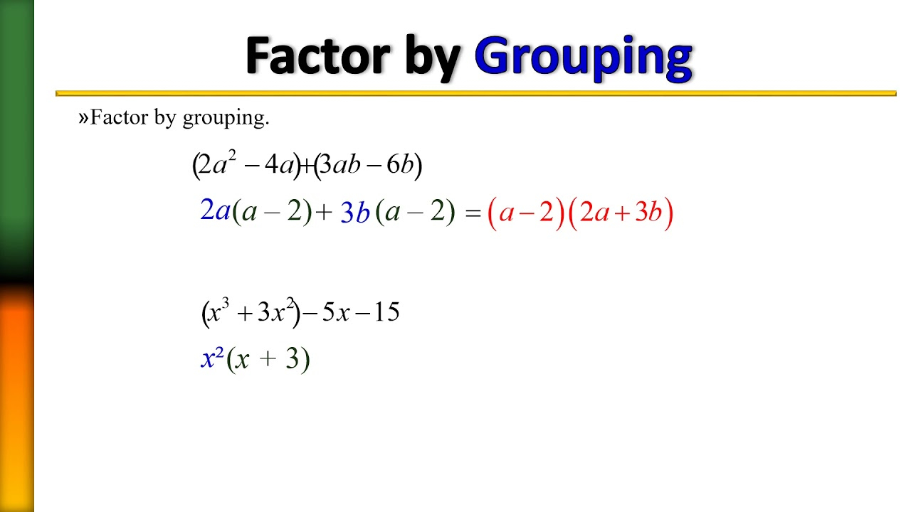 Factor By Grouping Method YouTube