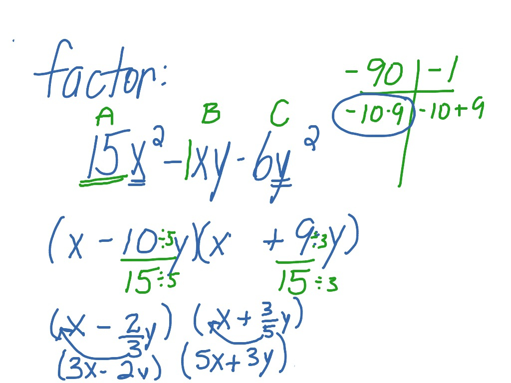 Factoring A Trinomial With Two Variables Math ShowMe