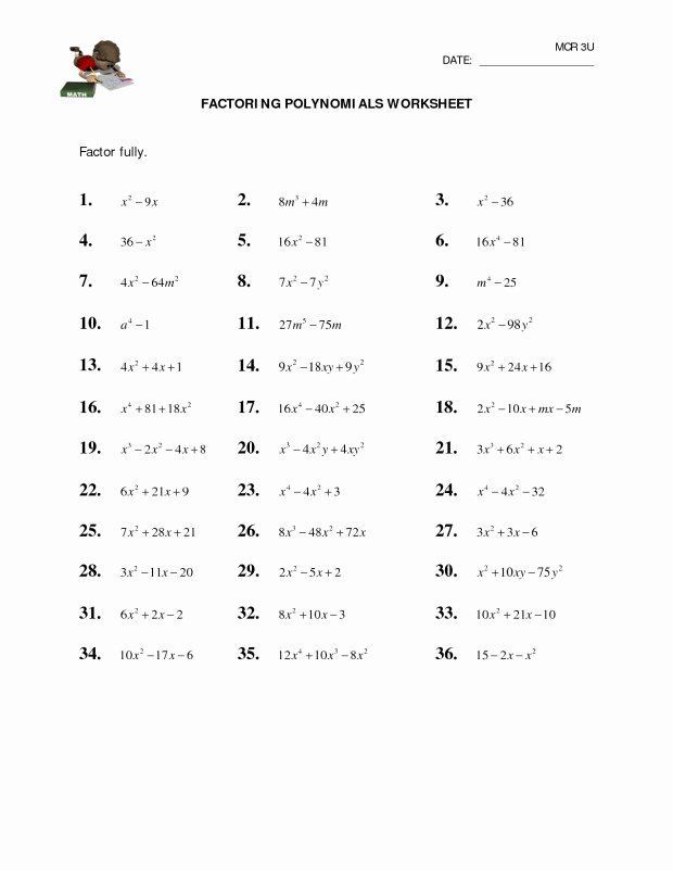 Factoring By Grouping Worksheet Unique Factor By Grouping Worksheet 