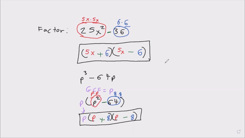 Factoring Difference Of Squares Polynomials YouTube