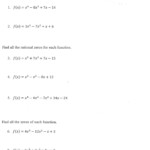 Factoring Polynomials Finding Zeros Of Polynomials Worksheet Answers