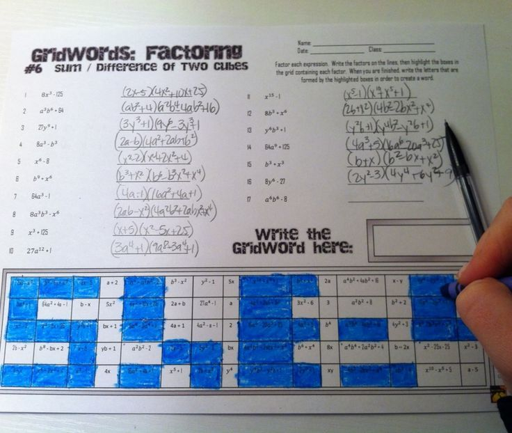 Factoring Polynomials GridWords FULL SET Factoring Polynomials