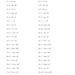 Factoring Polynomials Worksheet With Answers Algebra 1