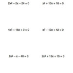 Factoring Quadratic Equations Worksheet Worksheets For Home Learning