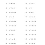 Factoring Quadratics Worksheet Math Drills