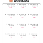 Factoring Trinomials A 1 Worksheet