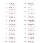 Factoring Trinomials A 1 Worksheet