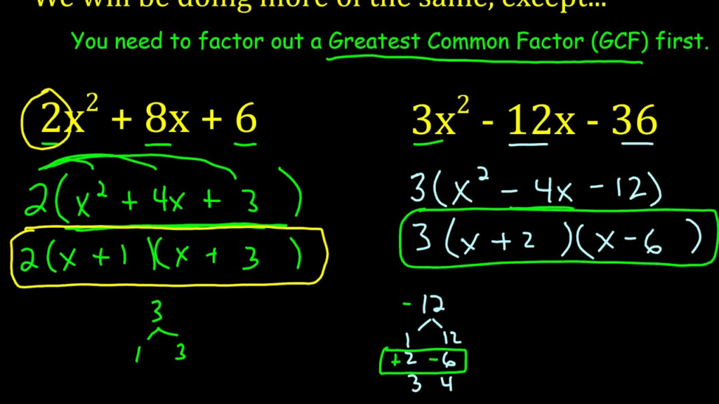 Factoring Trinomials II Factoring Out GCF First YouTube