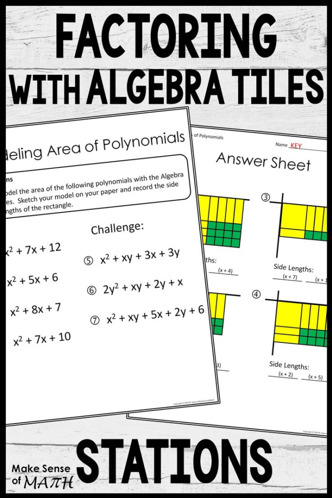 Factoring With Algebra Tiles Algebra Polynomials Math Games Middle 