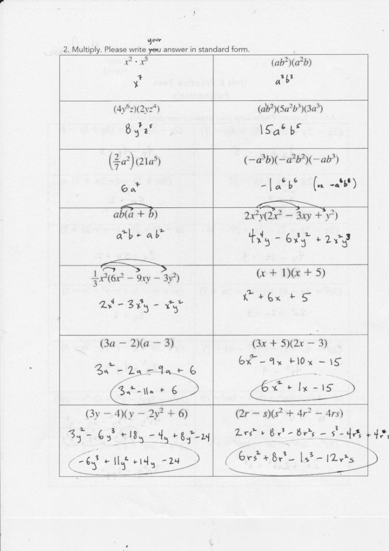 Factoring Worksheet 1