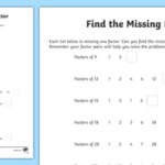 Factoring Worksheet Find The Missing Factor Activity