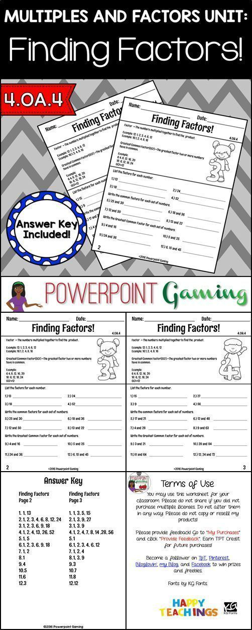 Factoring Worksheet Pdf 4th Grade