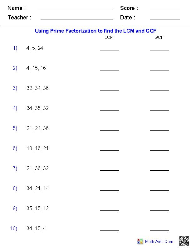 Factors Worksheets Printable Factors And Multiples Worksheets 