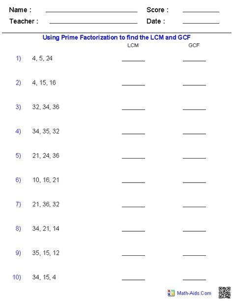  Gcf And Lcm Worksheet Kuta Free Download Qstion co