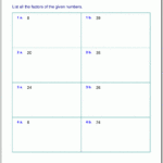 Grade 5 Factoring Worksheets Greatest Common Factor Of Two Numbers K5