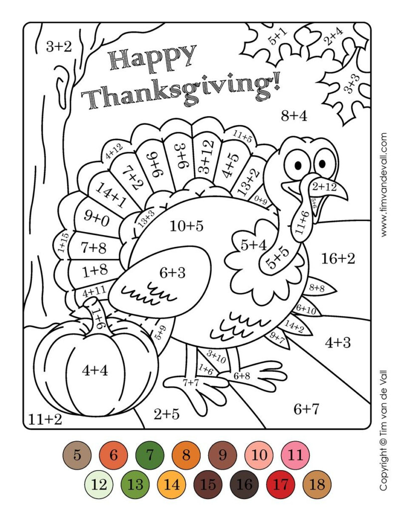 Image Result For Color By Number Thanksgiving Math Worksheets 