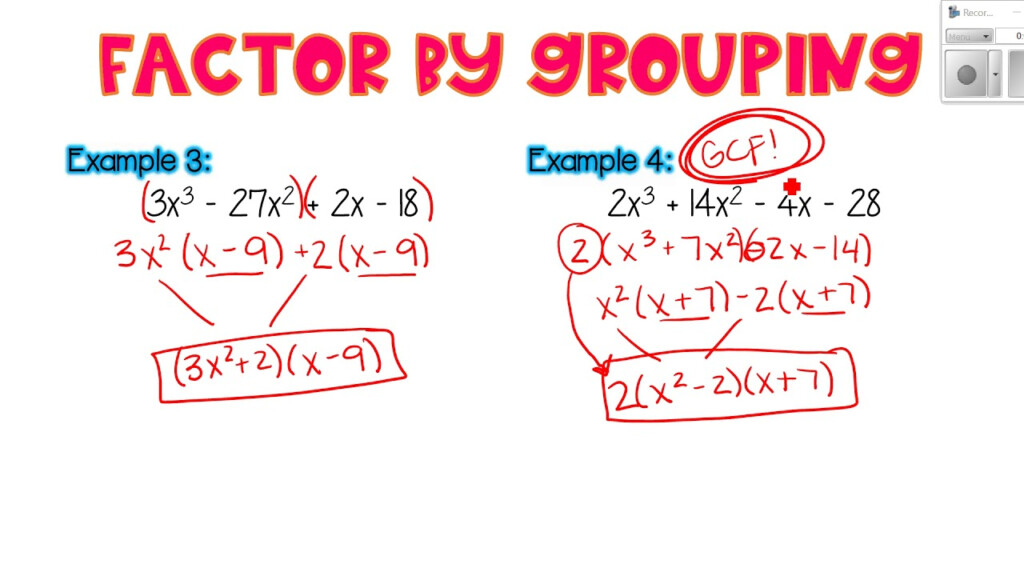 Lesson 4 Factor By Grouping Difference Of Squares YouTube