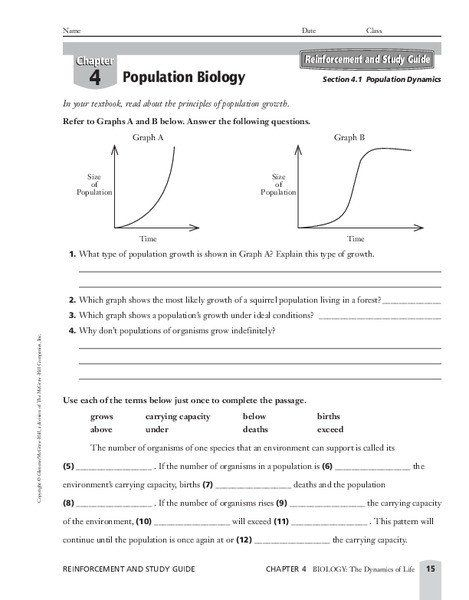 Population Growth Worksheet Answers Population Biology Worksheet For 