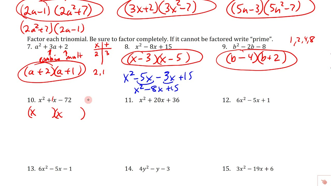 PRACTICE TEST Unit 15 Radicals Exponents Simplifying Factoring