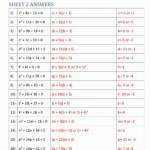 Quadratic Equation Worksheet With Answers A Quadratic Equation