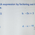 Rewrite Each Expression By Factoring Out The Coefficient Of The