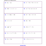 Simplifying Algebraic Expressions Worksheet Free Printable Unitary