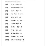 Solving Equations With Distributive Property Worksheet Distributive