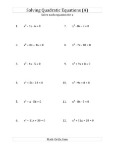 solving polynomials in factored form worksheet