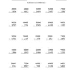 Subtracting Across Zeros From Multiples Of 1000 A