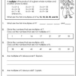 Worksheets On Multiples And Factors Factors And Multiples Worksheets