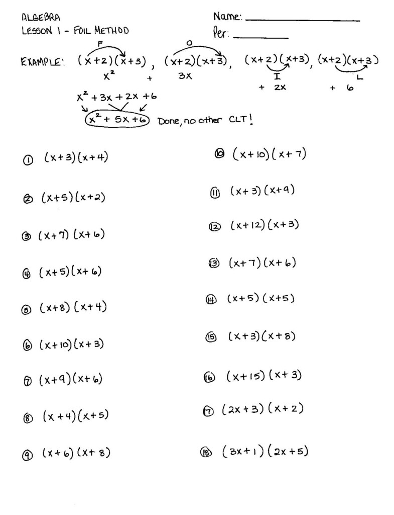 13 Multiplying Binomials Worksheet Worksheeto