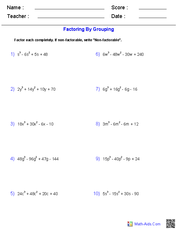 16 Algebra 1 Factoring Puzzle Worksheets Worksheeto