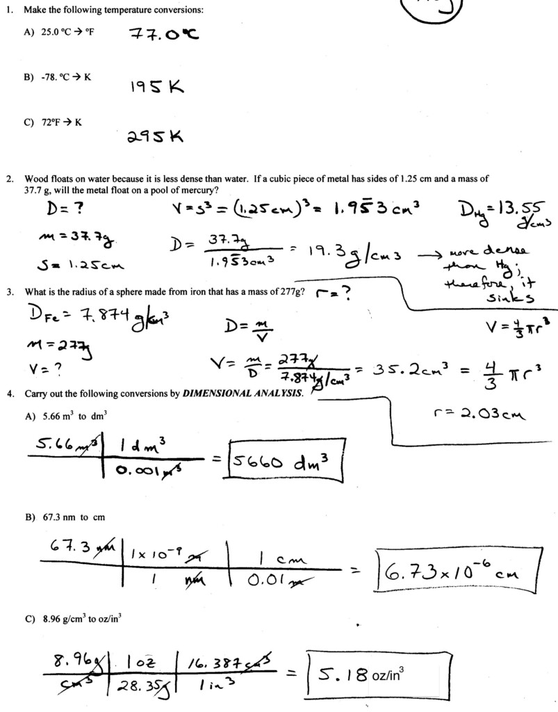 18 Mass And Moles Worksheet Answer Key Worksheeto